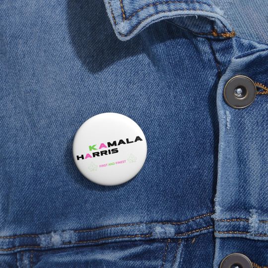 Kamala Harris Pin Button | Election 2024 Accessory, Stylish Gift, AKA Colors