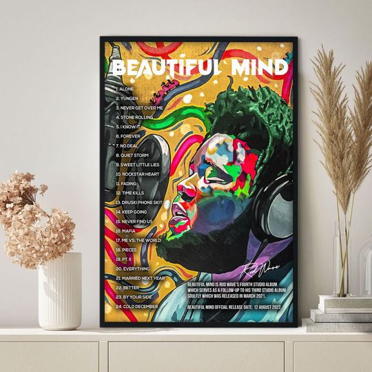 Rod Wave Poster, Rod Wave Beautiful Mind Tour Poster