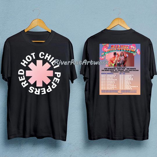 Red Hot Chili Peppers Shirt, Chili Peppers Global Tour 2023 Double Sided Shirt