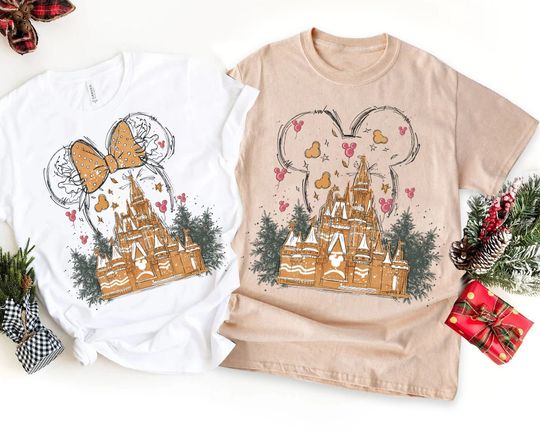 Disney Gingerbread Castle Shirt, Minnie Christmas Castle Shirt