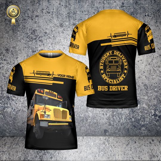 Personalized School Bus Driver 3D All Over Print T-Shirt