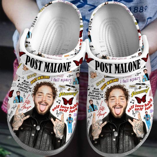 Post Malone Clogs, Posty Clogs, Post Malone Sandals, Post Malone Tour Shoes, Posty Howdy Gift, Post Malone Merch, Post Malone Fan