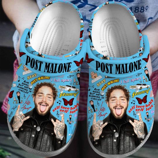 Post Malone Clogs, Posty Clogs, Post Malone Sandals, Post Malone Tour Shoes, Posty Howdy Gift, Post Malone Merch, Post Malone Fan