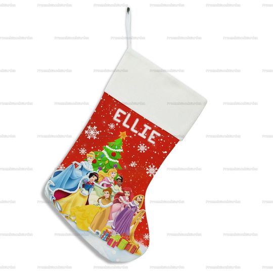 Custom Disney Princess Stocking, Princess Movie Xmas Stocking