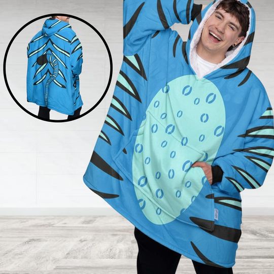 Derpy Tiger Cosplay 3D Blanket Hoodie, Kpop Demon Hunters Tiger Hoodie Blanket, Blue Tiger Costume Hoodie