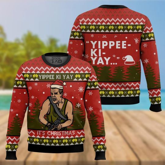 Action Movie Ugly Christmas Sweater, Yippee Ki Yay Sweater, Xmas Holiday Gift For Men Women