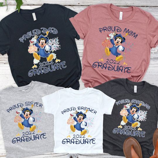 Disney Graduation Proud Graduate 2022 Matching T-Shirt