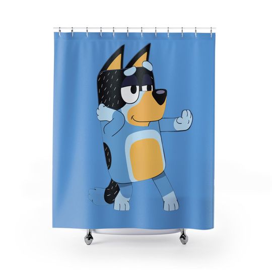 BlueyDad Shower Curtain: Minimalist Bathroom Decor