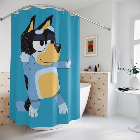 BlueyDad Shower Curtain: Minimalist Bathroom Decor