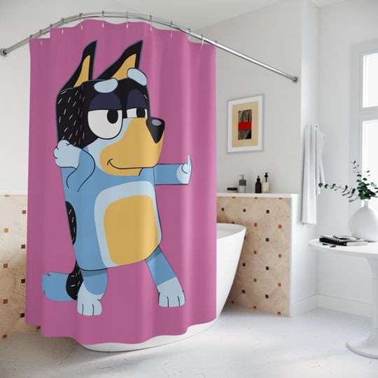 BlueyDad Shower Curtain: Minimalist Bathroom Decor