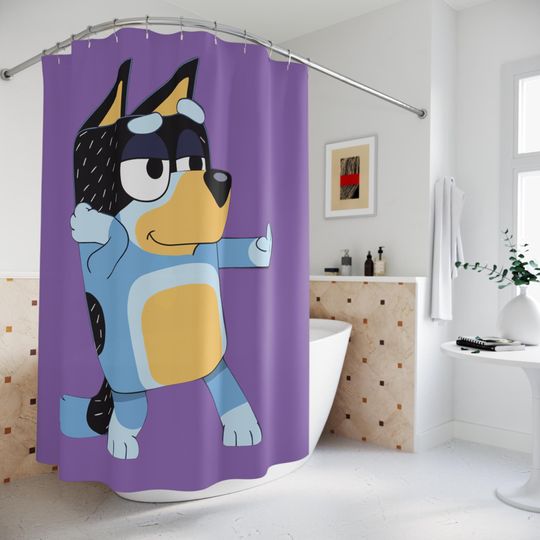 BlueyDad Shower Curtain: Minimalist Bathroom Decor