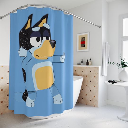 BlueyDad Shower Curtain: Minimalist Bathroom Decor