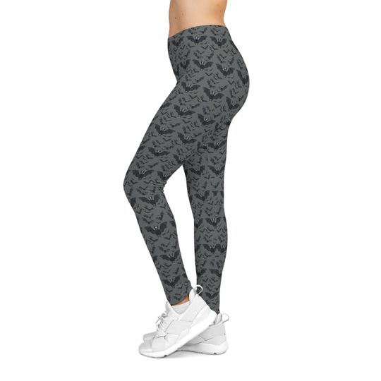 Gothic Bat Print Leggings: Gothcore Yoga Pants