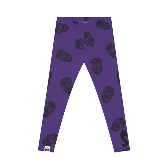 Sugar Skull Polka Dot Leggings: Goth Halloween Style