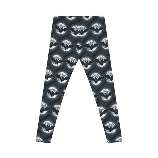 Gothic Bat Print Leggings: Goth-Core Yoga Pants