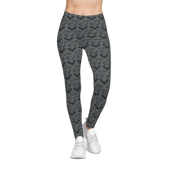 Gothic Bat Print Leggings: Gothcore Yoga Pants