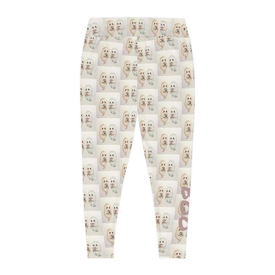 Caffeinated Ghosts Plus Size Leggings, Personalized Boo Design, Customizable