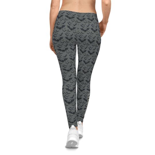 Gothic Bat Print Leggings: Gothcore Yoga Pants