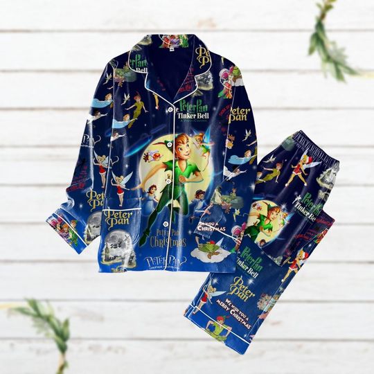 Halloween Peter Pan Pajamas Set, Tinker Bell Captain Hook Shirt, Disney Darling
