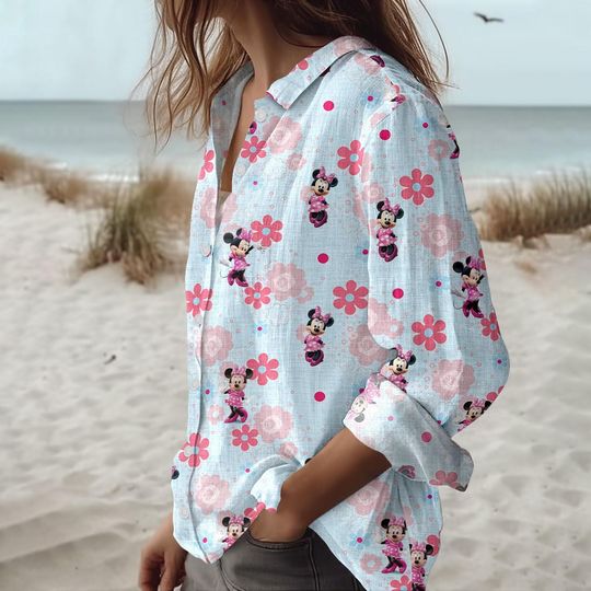 Disney Minnie Mouse Floral Women's Blouse, Mother's Day Gift