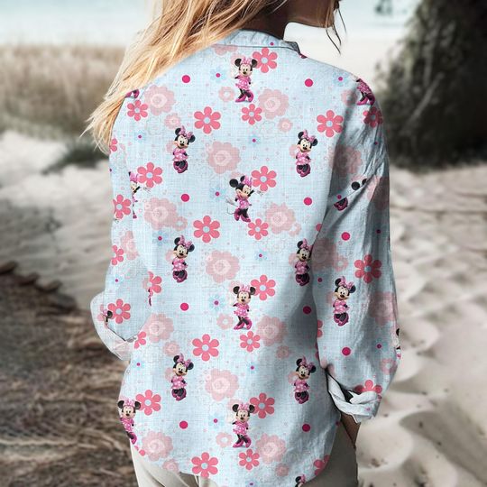 Disney Minnie Mouse Floral Women's Blouse, Mother's Day Gift