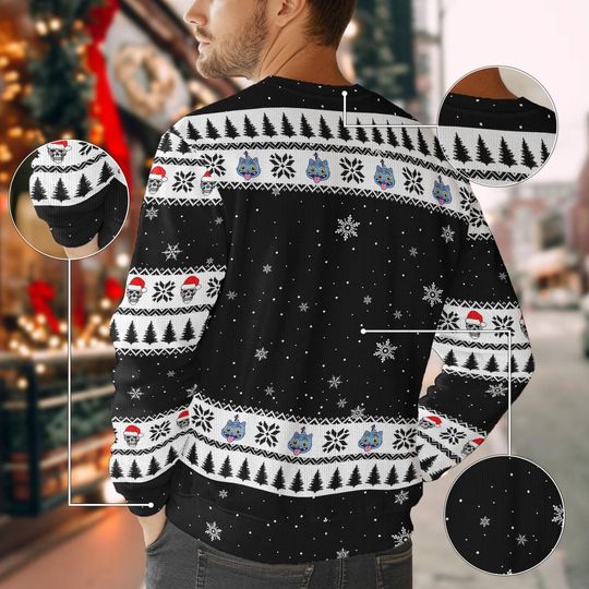 Christmas Derpy Tiger Kids Ugly Sweater, Blue Tiger Kpop Cosplay Kids Sweater, Demon Hunter Costume, Neon Demon Tiger Shirt, Xmas Gift