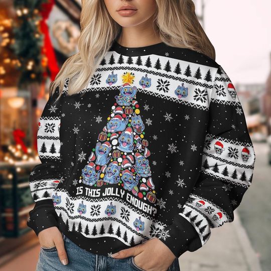 Christmas Derpy Tiger Kids Ugly Sweater, Blue Tiger Kpop Cosplay Kids Sweater, Demon Hunter Costume, Neon Demon Tiger Shirt, Xmas Gift