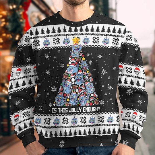 Christmas Derpy Tiger Kids Ugly Sweater, Blue Tiger Kpop Cosplay Kids Sweater, Demon Hunter Costume, Neon Demon Tiger Shirt, Xmas Gift