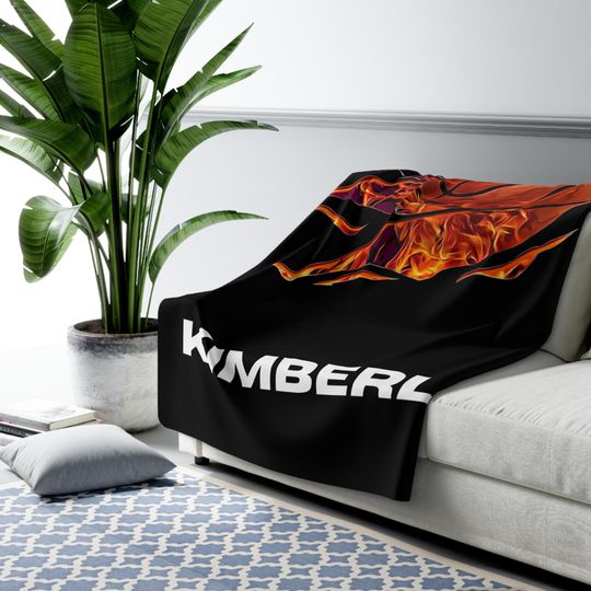 Personalized Flaming Basketball Blanket: Custom Sherpa Fleece Throw