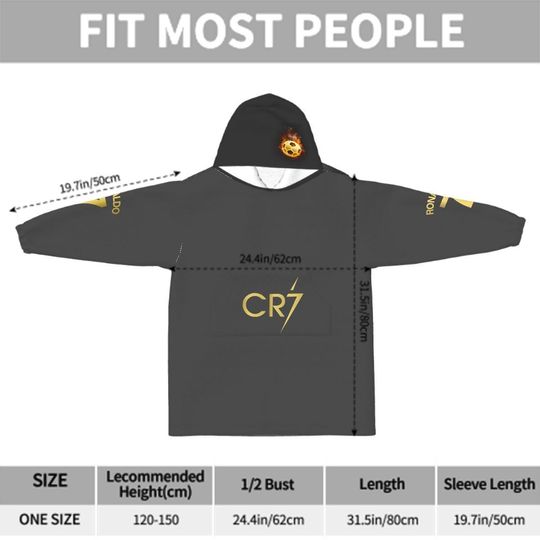 Blanket Hoodie for Kids, Ronaldo Design