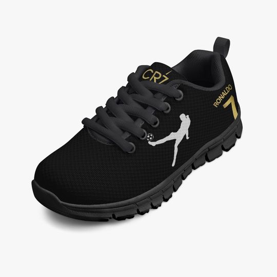 Ronaldo  Kids' Lightweight Mesh Sneakers - Black