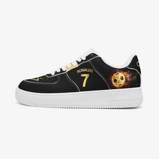 Ronaldo Leather Low Top Sneakers, Athletic Trainer Shoes for Sportswear