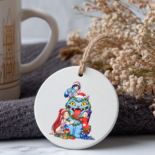 Demon Hunter Tiger Ornament, Huntrix Charm, Unique Holiday Gift, Printed One Side