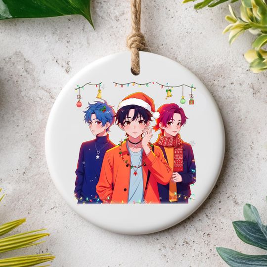 Demon Hunter Ceramic Ornament, Christmas 2025 Gift for Her, Printed One Side Holiday Decoration