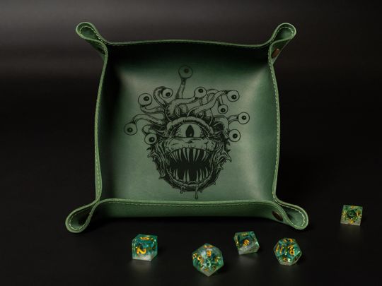 Rolling Dice Tray, Personalized, Leather Dice Tray, Dungeons and Dragons, Dice, Dice Set