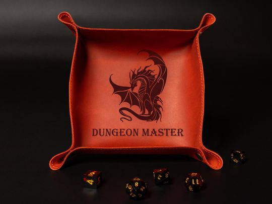 Rolling Dice Tray, Personalized, Leather Dice Tray, Dungeons and Dragons, Dice, Dice Set