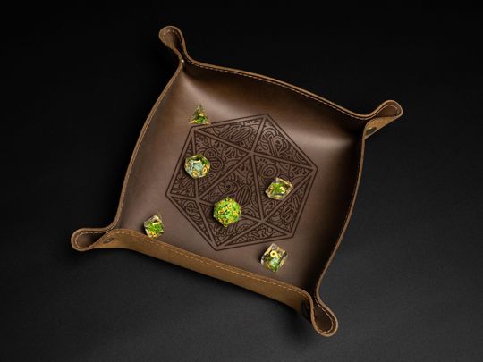 Rolling Dice Tray, Personalized, Leather Dice Tray, Dungeons and Dragons, Dice, Dice Set