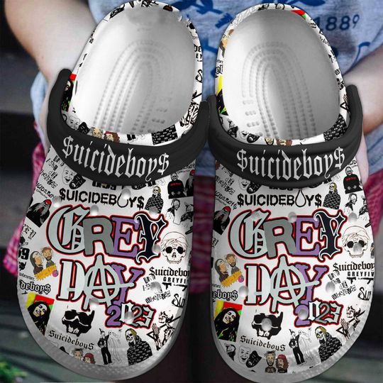 Suicideboys Clogs, Grey Day 2024 Design, Birthday Gift, Gift for Fans