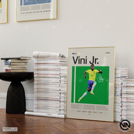Vinicius Junior Poster, Real Madrid Poster, Soccer Gifts, Sports Poster, Football Player Poster, Sports Bedroom Posters