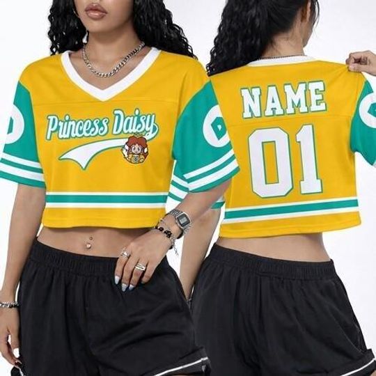Personalized Super Mario Croptop Mesh Baseball Jersey, Mario Galaxy Movie Shirt, Epic Universe Mario Group Top