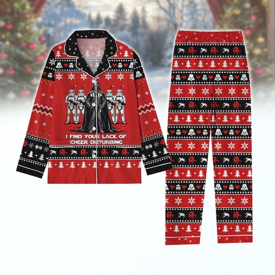 Star Wars Christmas Pajamas Set, Darth Vader Long Sleeve Pajamas