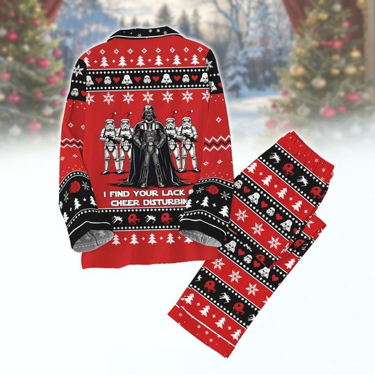 Star Wars Christmas Pajamas Set, Darth Vader Long Sleeve Pajamas