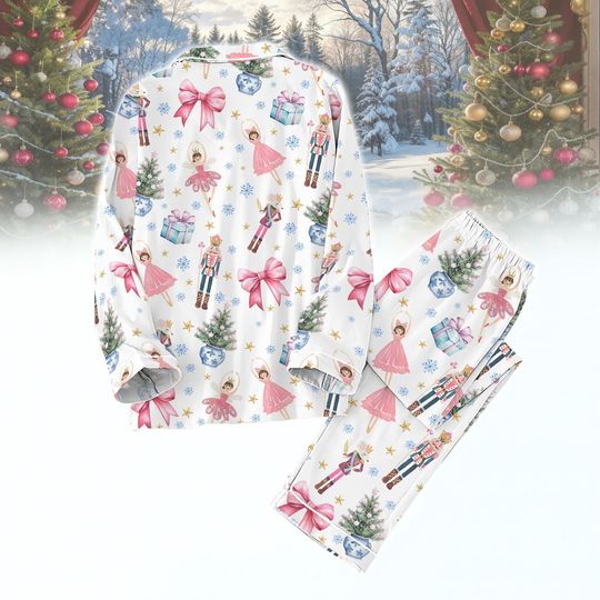 Nutcracker Christmas Pajamas Set, Nutcracker Coquette Holiday PJS