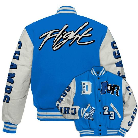 Dunkare Blueberry 12s Baseball Varsity Jacket, AIR Number 23 GOAT All Over Print Letterman Jackets