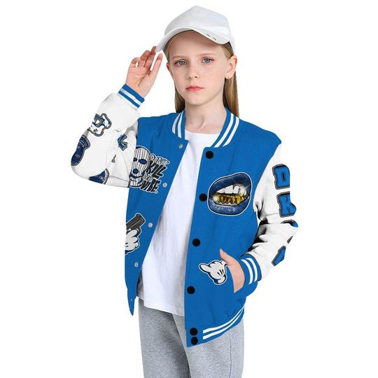 Dunkare Blueberry 12s Baseball Varsity Jacket - Vibe.Unique All Over Print Letterman Jackets