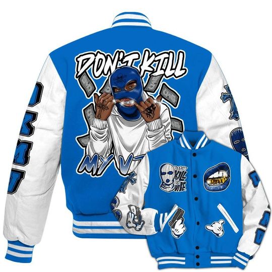 Dunkare Blueberry 12s Baseball Varsity Jacket - Vibe.Unique All Over Print Letterman Jackets