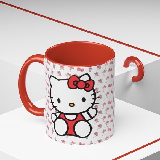 Hello Kitty Cute Cartoon Iconic Kitty Accent Coffee Mug