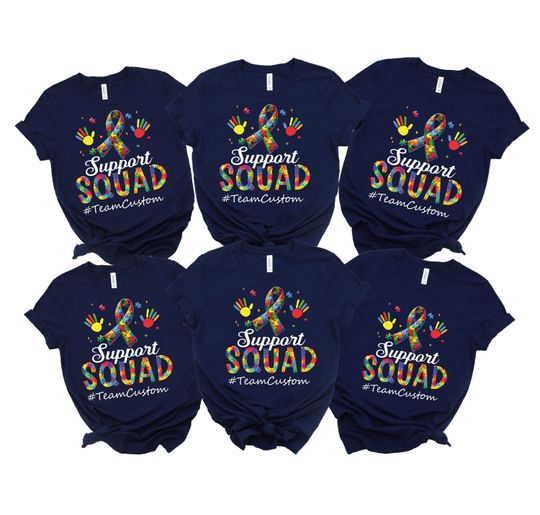 Customizable Autism Awareness Tee: Support Squad Matching Family Shirts