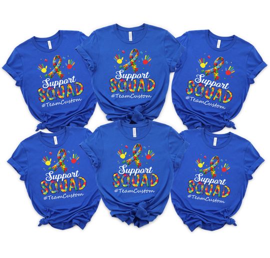 Customizable Autism Awareness Tee: Support Squad Matching Family Shirts