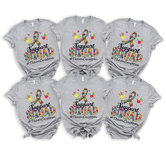 Customizable Autism Awareness Tee: Support Squad Matching Family Shirts